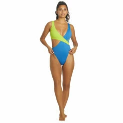 Nike - Color Block Crossover One Piece (Pacific Blue) -UK Swimsuit Sales 2024 nike color block crossover one piece pacific blue 5