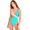 Nike - Color Block Crossover One Piece (Washed Teal) -UK Swimsuit Sales 2024 nike color block crossover one piece washed teal 1