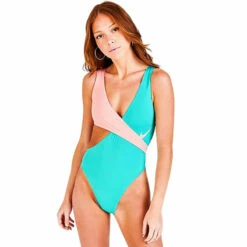 Nike - Color Block Crossover One Piece (Washed Teal)