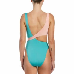 Nike - Color Block Crossover One Piece (Washed Teal) -UK Swimsuit Sales 2024 nike color block crossover one piece washed teal 4