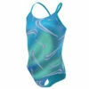 Nike - Girl's Aurora Swoosh Crossback One Piece (Blue Lightning) -UK Swimsuit Sales 2024 nike girls aurora swoosh crossback one piece blue lightning 1