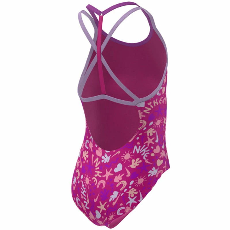 Nike - Girl's Fun Forest T-Crossback One Piece (Pink Prime) 4 Nike - Girl's Fun Forest T-Crossback One Piece (Pink Prime) - Image 2