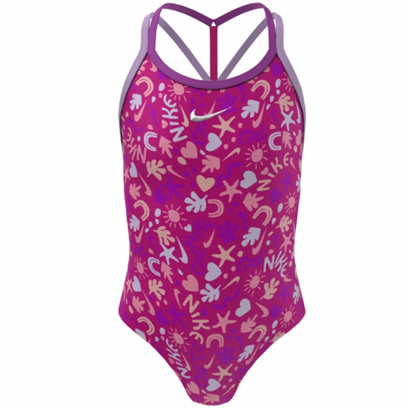 Nike - Girl's Fun Forest T-Crossback One Piece (Pink Prime) 5 Nike - Girl's Fun Forest T-Crossback One Piece (Pink Prime) - Image 3