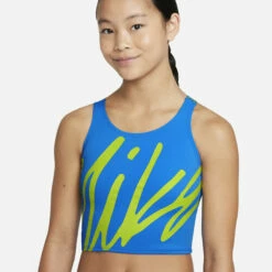 Nike - Girls' Script Logo Crossback Midkini Set (Photo Blue) -UK Swimsuit Sales 2024 nike girls script logo crossback midkini set photo blue 3