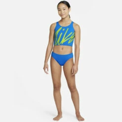 Nike - Girls' Script Logo Crossback Midkini Set (Photo Blue) -UK Swimsuit Sales 2024 nike girls script logo crossback midkini set photo blue 6