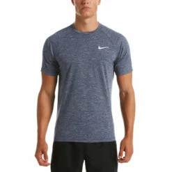 Nike - Heather Short Sleeve Hydroguard (Midnight Navy)