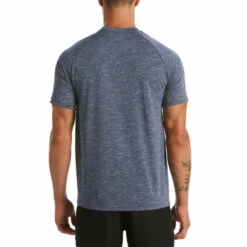 Nike - Heather Short Sleeve Hydroguard (Midnight Navy) -UK Swimsuit Sales 2024 nike heather short sleeve hydroguard midnight navy 3