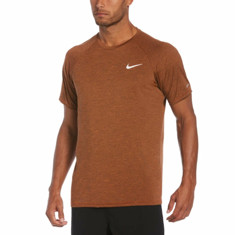 Nike - Heather Short Sleeve Hydroguard (Rush Orange) 3 Nike - Heather Short Sleeve Hydroguard (Rush Orange)