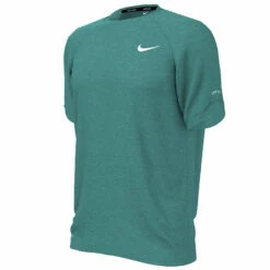 Nike - Heather Short Sleeve Hydroguard (Washed Teal) -UK Swimsuit Sales 2024 nike heather short sleeve hydroguard washed teal 3
