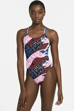 Nike - Hydrastrong Multiple Print Spiderback One Piece (White) -UK Swimsuit Sales 2024 nike hydrastrong multiple print spiderback one piece white 5