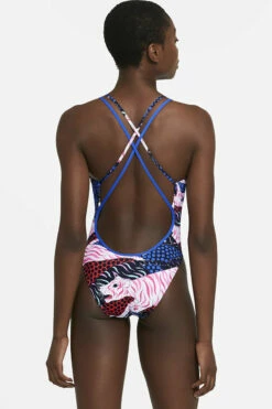 Nike - Hydrastrong Multiple Print Spiderback One Piece (White) -UK Swimsuit Sales 2024 nike hydrastrong multiple print spiderback one piece white 6