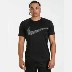 Nike - JDI Swoosh Short Sleeve Hydroguard (Black) -UK Swimsuit Sales 2024 nike jdi swoosh short sleeve hydroguard black 4