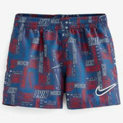 Nike - Logo Mash-Up Breaker 4" Volley Short (Midnight Navy) - Boys -UK Swimsuit Sales 2024 nike logo mash up breaker 4 volley short midnight navy 4
