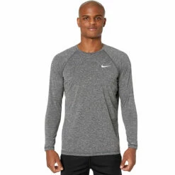 Nike - Long Sleeve Hydroguard T-Shirt (Black) -UK Swimsuit Sales 2024 nike long sleeve hydroguard t shirt black 7