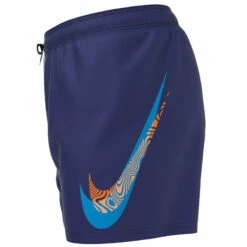 Nike - Men's Swim Liquify Swoosh 5" Volley Short (Midnight Navy) -UK Swimsuit Sales 2024 nike mens swim liquify swoosh 5 volley short midnight navy 5