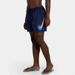 Nike - Men's Swim Liquify Swoosh 5" Volley Short (Midnight Navy) -UK Swimsuit Sales 2024 nike mens swim liquify swoosh 5 volley short midnight navy 7