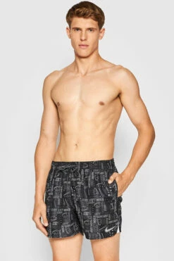Nike - Men's Swim Logo Mash-up 5" Volley Short (Black) -UK Swimsuit Sales 2024 nike mens swim logo mash up 5 volley short black 5