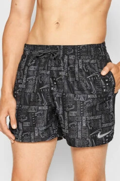 Nike - Men's Swim Logo Mash-up 5" Volley Short (Black) -UK Swimsuit Sales 2024 nike mens swim logo mash up 5 volley short black 6