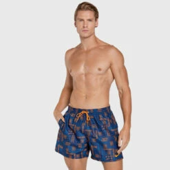 Nike - Men's Swim Logo Mash-up 5" Volley Short (Midnight Navy) -UK Swimsuit Sales 2024 nike mens swim logo mash up 5 volley short midnight navy 4
