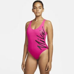 Nike - Multi Logo U-Back One Piece (Pink Prime) -UK Swimsuit Sales 2024 nike multi logo u back one piece pink prime 10