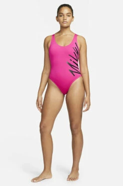 Nike - Multi Logo U-Back One Piece (Pink Prime) -UK Swimsuit Sales 2024 nike multi logo u back one piece pink prime 12