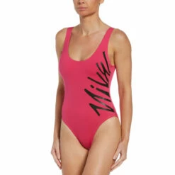 Nike - Multi Logo U-Back One Piece (Pink Prime) -UK Swimsuit Sales 2024 nike multi logo u back one piece pink prime 6