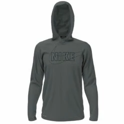 Nike - Outline Logo Long Sleeve Hooded Hydroguard (Iron Grey) -UK Swimsuit Sales 2024 nike outline logo long sleeve hooded hydroguard iron grey 3
