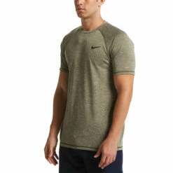 Nike - Short Sleeve Hydroguard T-Shirt (Medium Olive) -UK Swimsuit Sales 2024 nike short sleeve hydroguard t shirt medium olive 3