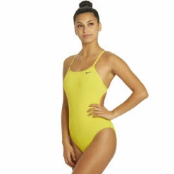 Nike - Solid Hydrastrong Cutout One Piece (Varsity Maize) -UK Swimsuit Sales 2024 nike solid hydrastrong cutout one piece varsity maize 4