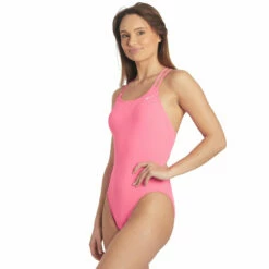 Nike - Solid Hydrastrong Spiderback One Piece (Polarized Pink) -UK Swimsuit Sales 2024 nike solid hydrastrong spiderback one piece polarized pink 4