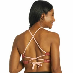 Nike - Solid Lace-Up High Neck Bikini Top (Canyon Rust) -UK Swimsuit Sales 2024 nike solid lace up high neck bikini top canyon rust 3