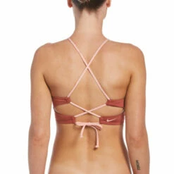 Nike - Solid Lace-Up High Neck Bikini Top (Canyon Rust) -UK Swimsuit Sales 2024 nike solid lace up high neck bikini top canyon rust 7