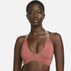 Nike - Solid Lace-Up High Neck Bikini Top (Canyon Rust) -UK Swimsuit Sales 2024 nike solid lace up high neck bikini top canyon rust 8