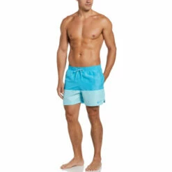 Nike - Swim Men's Split 5" Volley Short (Chlorine Blue) -UK Swimsuit Sales 2024 nike swim mens split 5 volley short chlorine blue 3