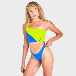 Nike - Women's Color Block Reversible Sling Bikini Bottom (Pacific Blue) -UK Swimsuit Sales 2024 nike womens color block reversible sling bikini bottom pacific blue 9