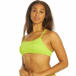 Nike - Women's Essential Racerback Bikini Top (Atomic Green) -UK Swimsuit Sales 2024 nike womens essential racerback bikini top atomic green 3