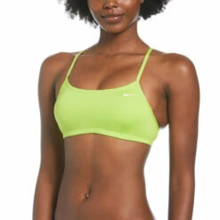 Nike - Women's Essential Racerback Bikini Top (Atomic Green) -UK Swimsuit Sales 2024 nike womens essential racerback bikini top atomic green 7
