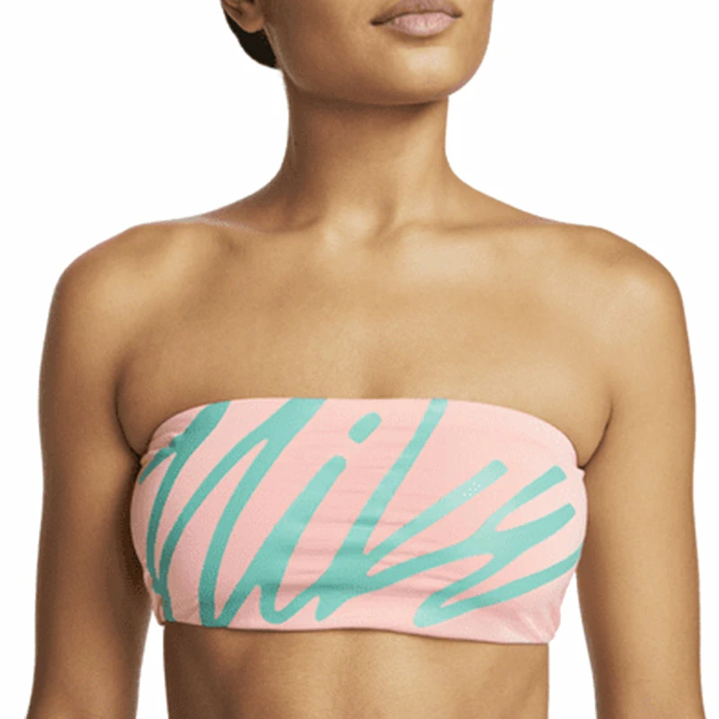 Nike - Women's Multi Logo Bandeau Bikini Top (Bleached Coral) 4 Nike - Women's Multi Logo Bandeau Bikini Top (Bleached Coral) - Image 2