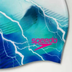 Speedo - Adult Digital Printed Cap - White/Blue -UK Swimsuit Sales 2024 speedo adult digital printed cap white blue 3