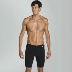 Speedo - Boom Splice Endurance Jammer - Black/White -UK Swimsuit Sales 2024 speedo boom splice endurance jammer black white 3