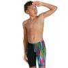 Speedo - Boys Hyperchromatic Allover Digital Jammer - Black/Red -UK Swimsuit Sales 2024 speedo boys hyperchromatic allover digital jammer black red 1