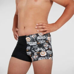 Speedo - Boy's Star Wars Aquashort - Black/White/Orange -UK Swimsuit Sales 2024 speedo boys star wars aquashort black white orange 6