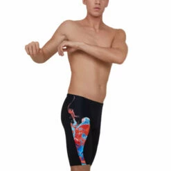 Speedo - ColourSplash V-Cut Jammer - Black/Red/Blue -UK Swimsuit Sales 2024 speedo coloursplash v cut jammer black red blue 6