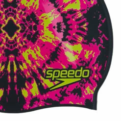 Speedo - Junior Slogan Silicone Cap - Black/Pink -UK Swimsuit Sales 2024 speedo junior slogan silicone cap black pink 3