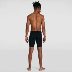 Speedo - Mens Allover Digital V-Cut Jammer - Black/Red -UK Swimsuit Sales 2024 speedo mens allover digital v cut jammer black red 3