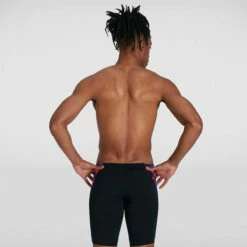 Speedo - Mens Allover Digital V-Cut Jammer - Black/Red -UK Swimsuit Sales 2024 speedo mens allover digital v cut jammer black red 5