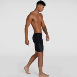 Speedo - Mens Boom Logo Splice Jammer - Black/Grey -UK Swimsuit Sales 2024 speedo mens boom logo splice jammer black grey 5