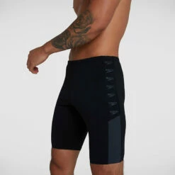 Speedo - Mens Boom Logo Splice Jammer - Black/Grey -UK Swimsuit Sales 2024 speedo mens boom logo splice jammer black grey 8