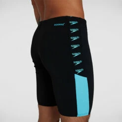 Speedo - Mens Boom Logo Splice Jammer - Black/Light Blue -UK Swimsuit Sales 2024 speedo mens boom logo splice jammer black light blue 7