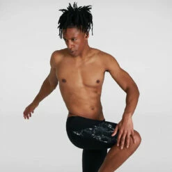 Speedo - Mens Eco Allover V-Cut Jammer - Black/Grey -UK Swimsuit Sales 2024 speedo mens eco allover v cut jammer black grey 4